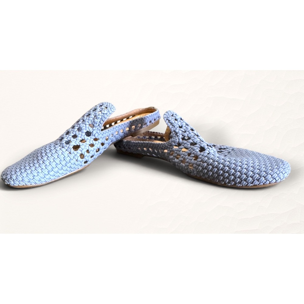 Born Woven Mules Women Blue Boho Casual Breathable Slip On Loafers *no size tag* - Picture 3 of 10